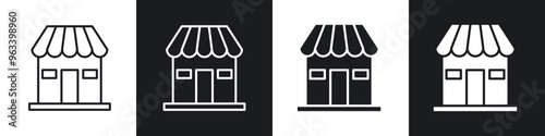Local store icon in filled and stroke