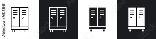 Locker icon in filled and stroke