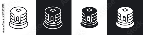 Pancakes icon in filled and stroke