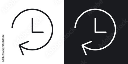 Past time icon in filled and stroke