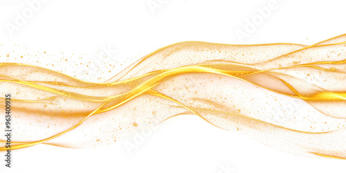 luxury abstract shiny golden wave on transparent background. design element. elegant gradient gold color