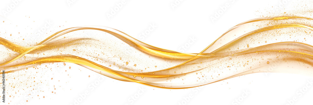 luxury abstract shiny golden wave on transparent background. design element. elegant gradient gold color