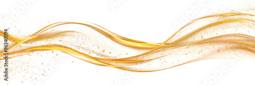 Obraz na płótnie luxury abstract shiny golden wave on transparent background. design element. elegant gradient gold color w salonie