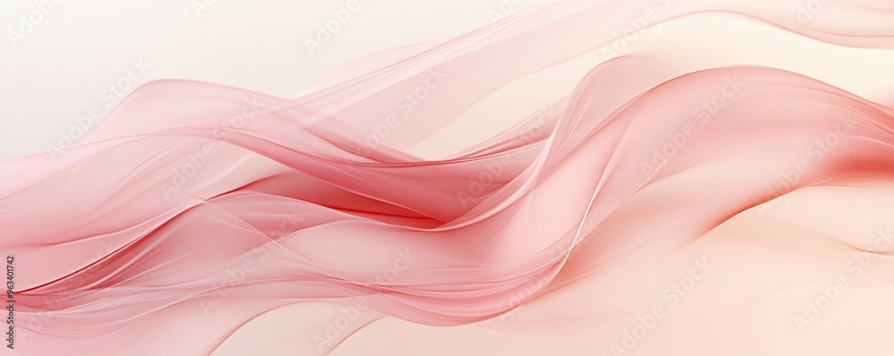 Fototapeta premium Abstract pink and white flowing waves, soft