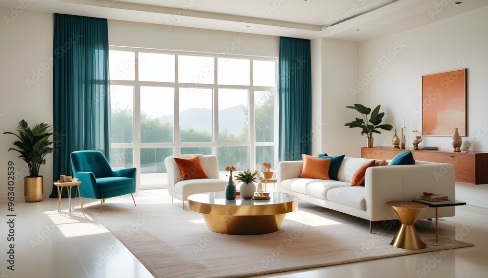 Fototapeta premium Photo interior modern design room 3d illustration