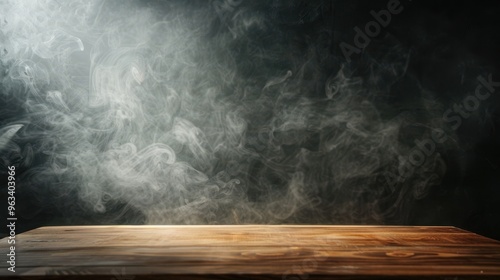 The Smoke Over Wooden Table