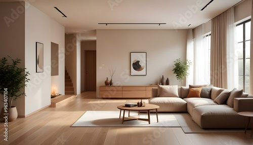 Photo interior modern design room 3d illustration