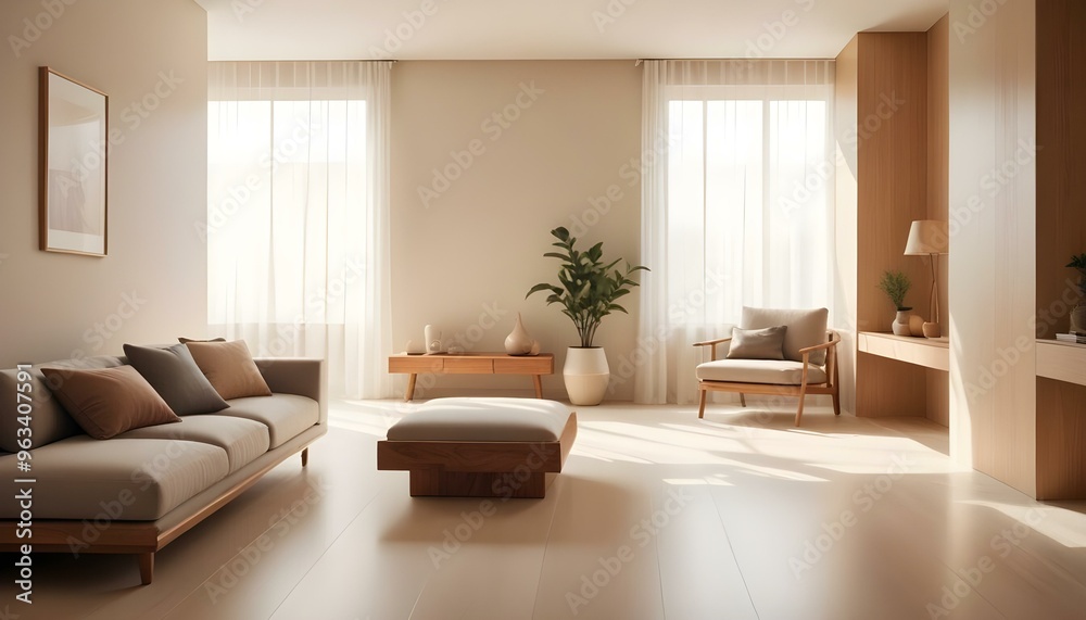 Fototapeta premium Photo interior modern design room 3d illustration