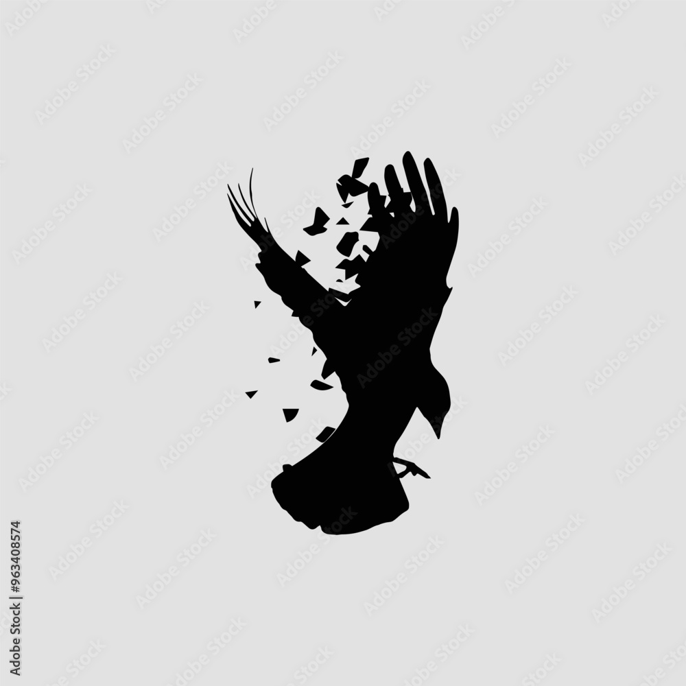 Obraz premium Ravens in the air with splash effect