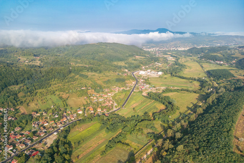 Aerial view of Apuseni Mountains in Romania photo