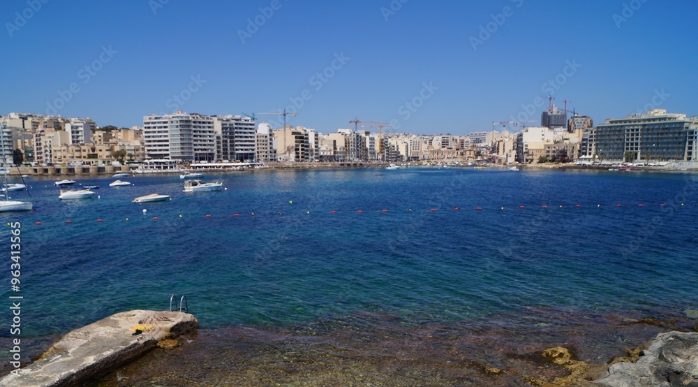 Fototapeta premium Panoramic View of Sliema, Island of Malta