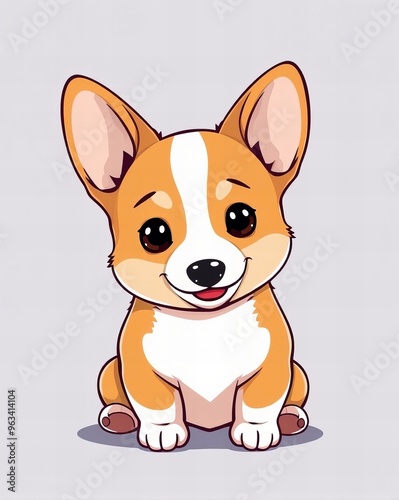 cartoon dog sitting on the ground with a smile on his face.