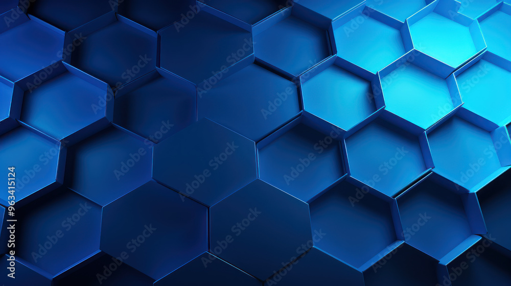 Blue hexagon background. Close-up Hexagonal shapes. Honeycomb pattern. Technology, digital and futuristic design. Polygonal, geometric wallpaper. Blue hexagon background. Close-up Hexagonal shapes. Honeycomb pattern. Technology, digital and futuristic design. Polygonal, geometric wallpaper.