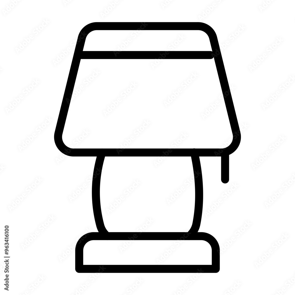 Table Lamp Vector Line Icon Design Table Lamp Vector Line Icon Design
