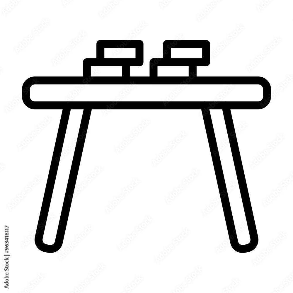 Desk Vector Line Icon Design Desk Vector Line Icon Design
