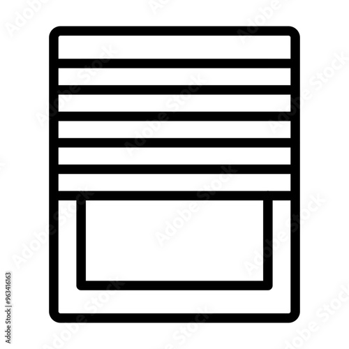 Blinds Vector Line Icon Design