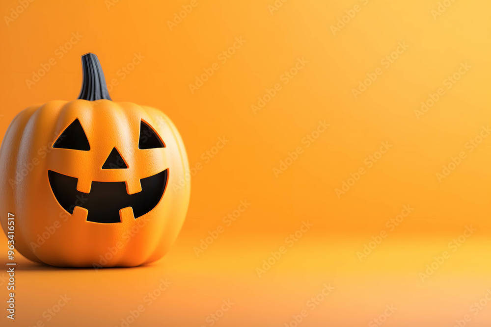 A pumpkin with a smiley face on. Halloween festival and event concept. A pumpkin with a smiley face on. Halloween festival and event concept.