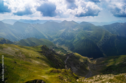 Aerial view of Apuseni Mountains in Romania
