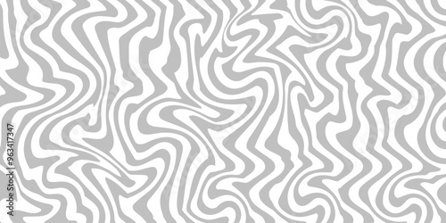 Monochromatic Abstract Wavy Lines Background Design Creating Optical Illusion