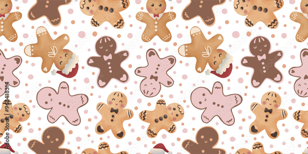 Joyful Winter and Christmas Seamless Pattern Joyful Winter and Christmas Seamless Pattern