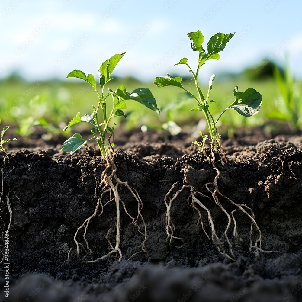 Fototapeta premium Exploring the Microbial World to Unravel Soil s Role in Climate Change Resilience