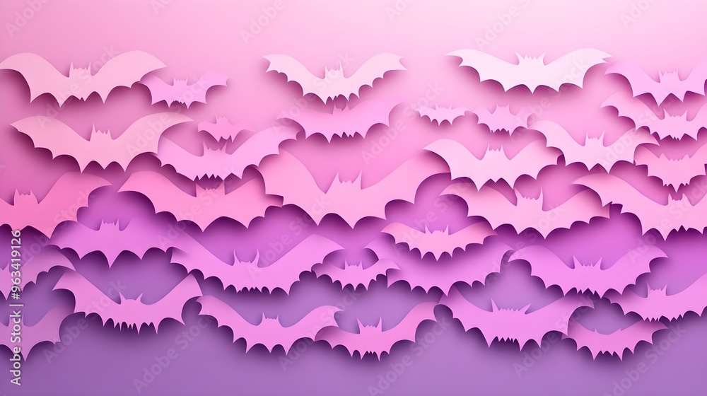Colorful bat silhouettes against a gradient background, perfect for Halloween decorations or artistic themes.