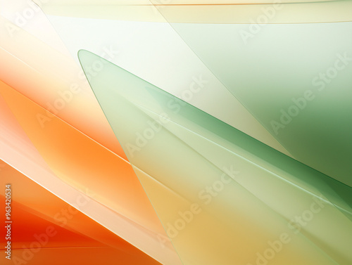 Abstract, layered translucent shapes symbolizing balanced nutrition.