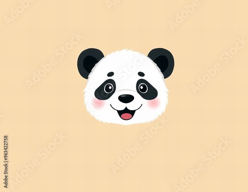 there is a panda bear with a big smile on its face.