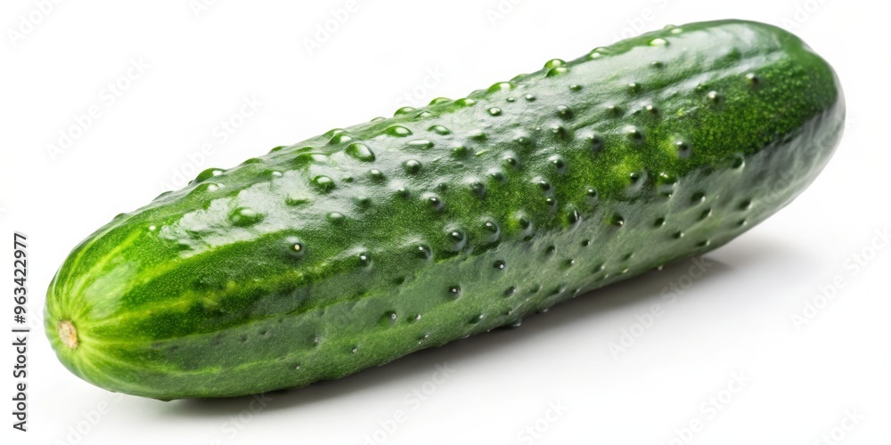 Fresh Green Cucumber on White Background, cucumber, vegetable, produce Fresh Green Cucumber on White Background, cucumber, vegetable, produce
