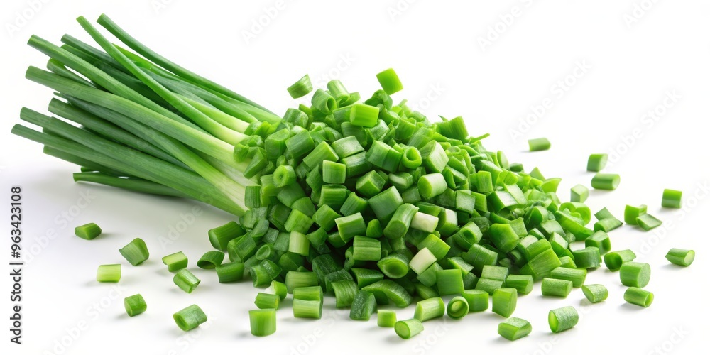 Fresh Green Onions Cut into Pieces, Isolated on White, Food Photography, Vegetable, Cooking ,Green Onion ,Spring Onion Fresh Green Onions Cut into Pieces, Isolated on White, Food Photography, Vegetable, Cooking ,Green Onion ,Spring Onion