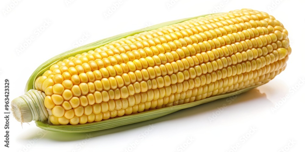 Fresh Yellow Corn on White Background, Food Photography, Close-Up , Corn, Vegetable , Food Fresh Yellow Corn on White Background, Food Photography, Close-Up , Corn, Vegetable , Food