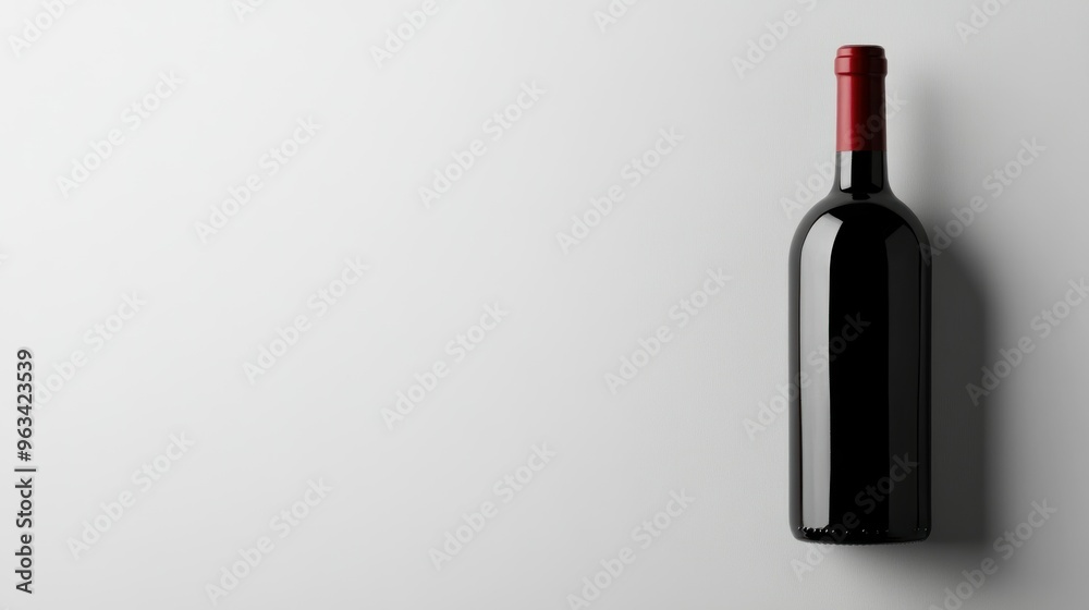 A Single Wine Bottle on a White Background A Single Wine Bottle on a White Background