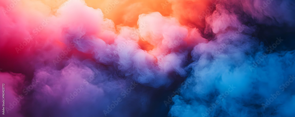 Abstract Background of Colorful Smoke Plumes