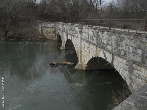 Bridge Going Over A River On The C&O Canal In Williamsport MD.  photo