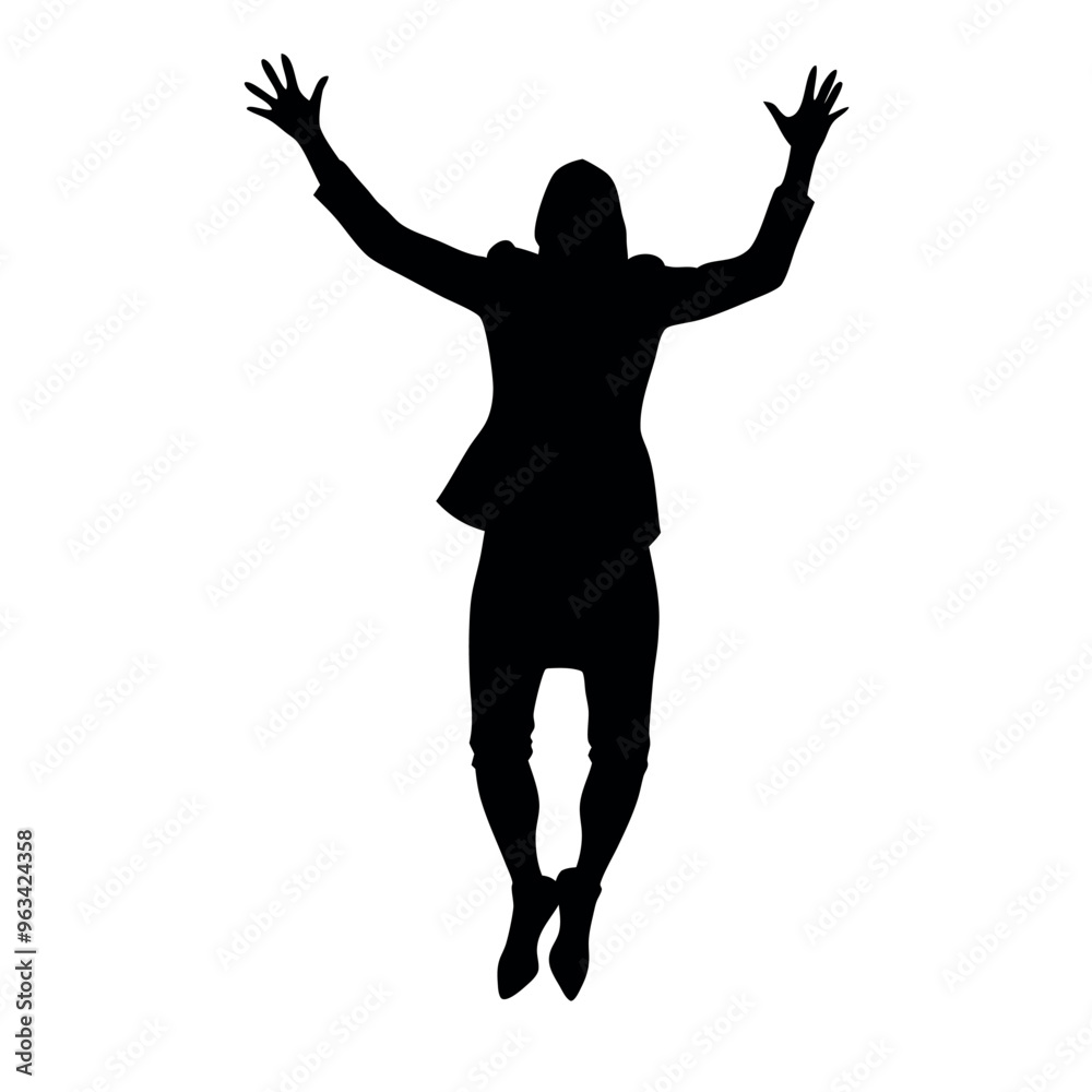a business woman jumping on the blank space vector silhouette, isolated white background a business woman jumping on the blank space vector silhouette, isolated white background