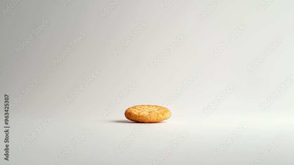 Single Round Cracker on a White Surface Single Round Cracker on a White Surface