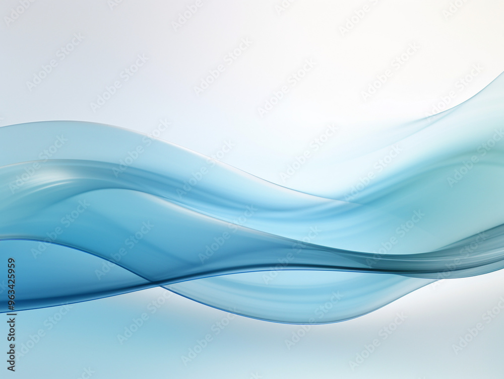 Fototapeta premium Abstract, minimalist image of moisturizing with cool blue waves and translucent layers, an elegant composition.