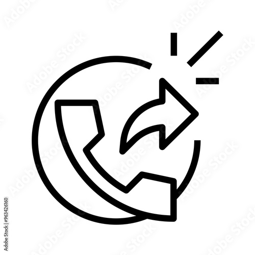 out dial call with arrow