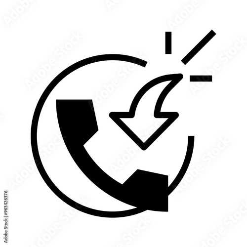incoming dial call with arrow down