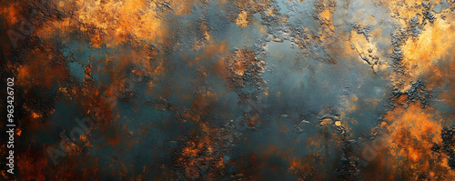 Rustic Orange and Blue Textured Abstract Background