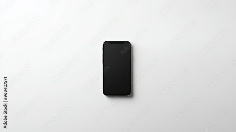 Black Smartphone with Blank Screen on White Background Black Smartphone with Blank Screen on White Background