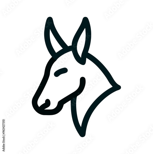 Donkey in profile icon symbolizing the USA Democratic Party