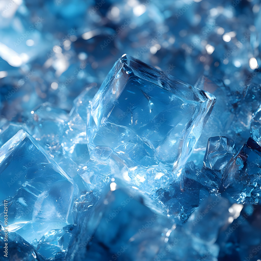 Realistic Ice Cubes - A Refreshing 3D Illustration Realistic Ice Cubes - A Refreshing 3D Illustration