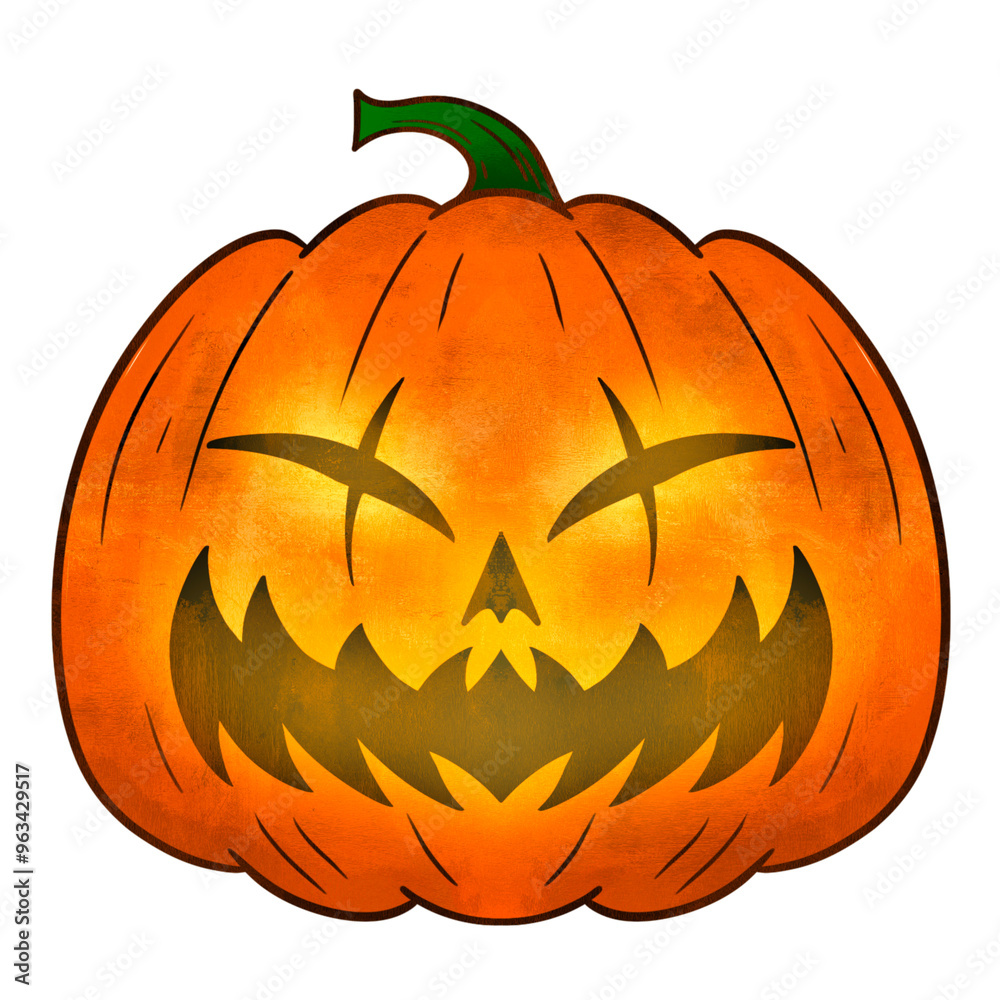Naklejka premium halloween pumpkin illustration 