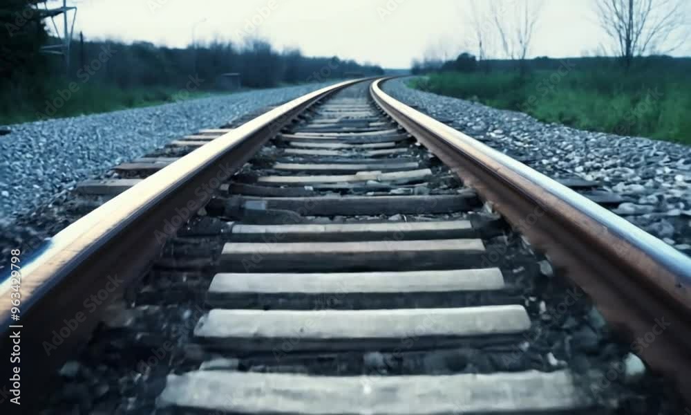 3d view of railway tracks from 3d view of railway tracks from