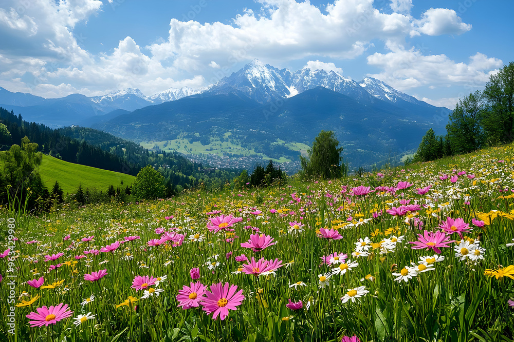 Alpine Meadow in Bloom - Photo - Wildflowers, Mountains, Summer, Landscape, Nature Alpine Meadow in Bloom - Photo - Wildflowers, Mountains, Summer, Landscape, Nature