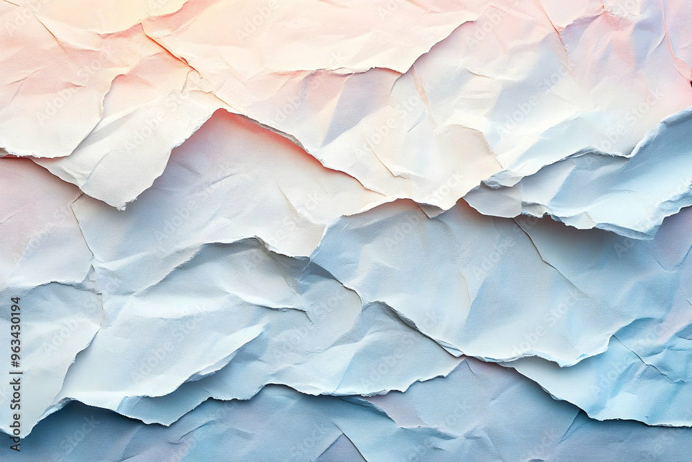 Abstract Background - Crumpled White Paper Texture with Blue and Pink Lighting Abstract Background - Crumpled White Paper Texture with Blue and Pink Lighting