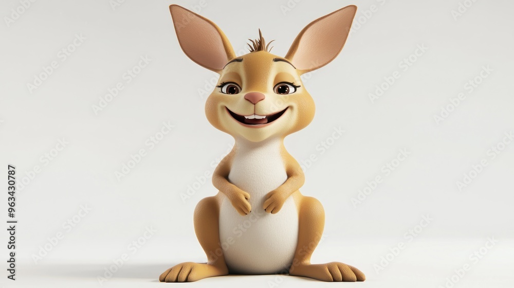 A cheerful cartoon rabbit character with a friendly smile, designed for entertainment or media. A cheerful cartoon rabbit character with a friendly smile, designed for entertainment or media.