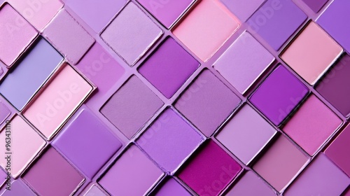 A colorful array of makeup palettes with a variety of shades of purple