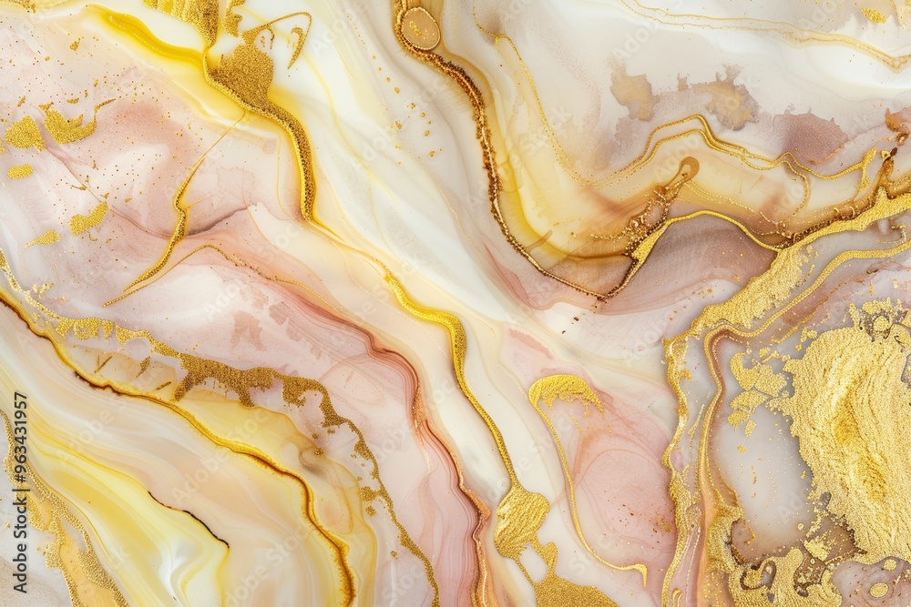 Golden marble abstract art with fluid texture Golden marble abstract art with fluid texture